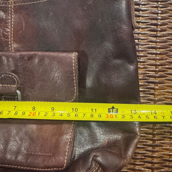 Jack Georges Voyager Flap Pocket Hobo Bag Buffalo Leather BROWN - Picture 7 of 9